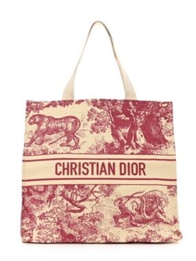 Christian Dior Riviera  Large Tote Red  & Cream